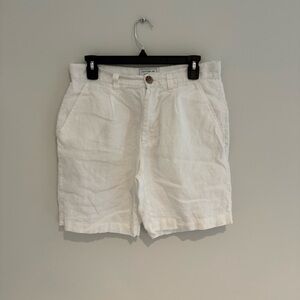 Cotton On White & Tan Linen 6” Shorts Waist 30 Like New